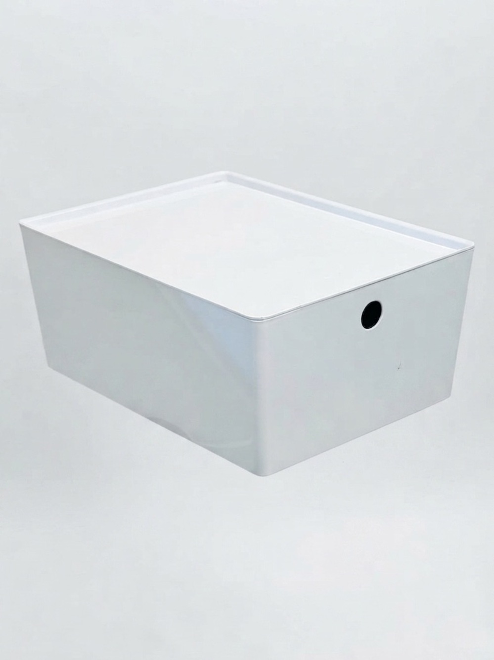 IKEA KUGGIS Storage Box with Lid White Minimalist Home Office Organizer